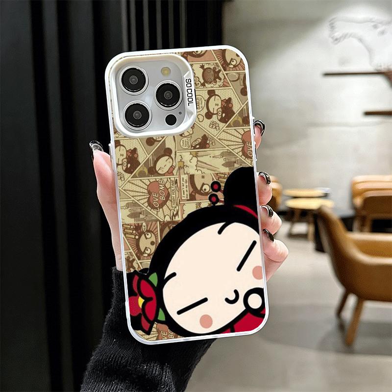 Cartoon Cute Pucca Garu Soft Phone Case for iPhone 15 16 17 Pro Max 17Air 16E 14 Plus 13 12 Mini Shockproof Cover Back Shell
