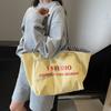 Casual canvas bag Lazy wind underarm bag 2025 new letter tote bag large capacity double-sided shoulder bag
