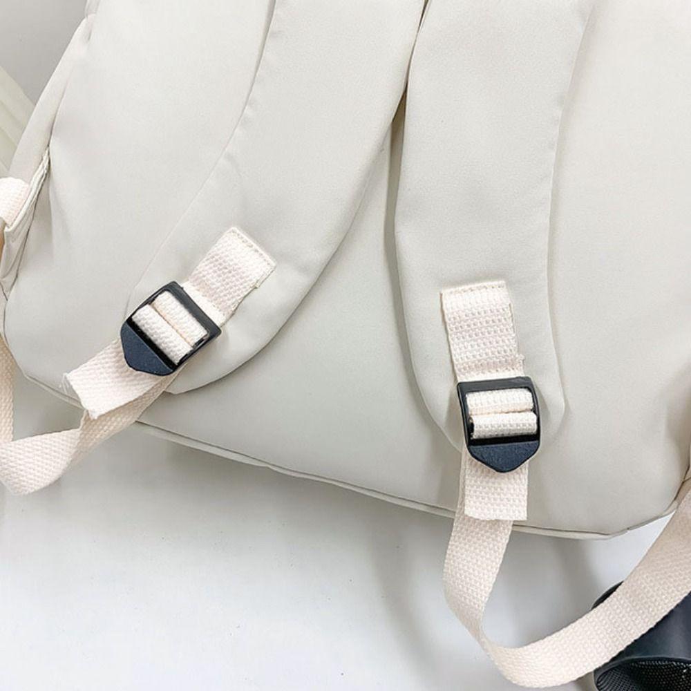 Simple Laptop School Bag Solid Color College Backpack Fashion Large Capacity Backpack  Teenagers