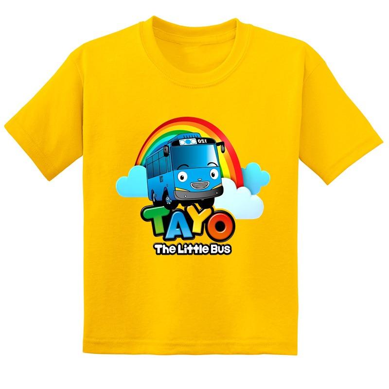 Tayo the Little Bus Print Cartoon Cute Kids T Shirt Funny Baby Boys Girls Clothes Summer Children Cotton Short Sleeve T-Shirt