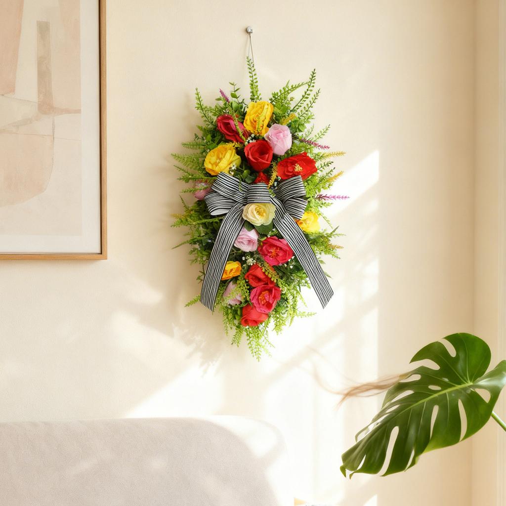 Big Bow Flower Upside Down Tree Pendant For Porch And Outdoor Decoration
