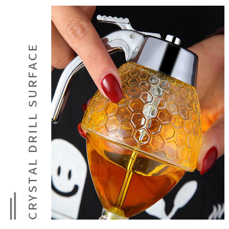 Honey Syrup Press Dispenser Juice Syrup Holder Squeeze Bottle for Food Oil Portable Storage Pot Home Kitchen Storage Supplies