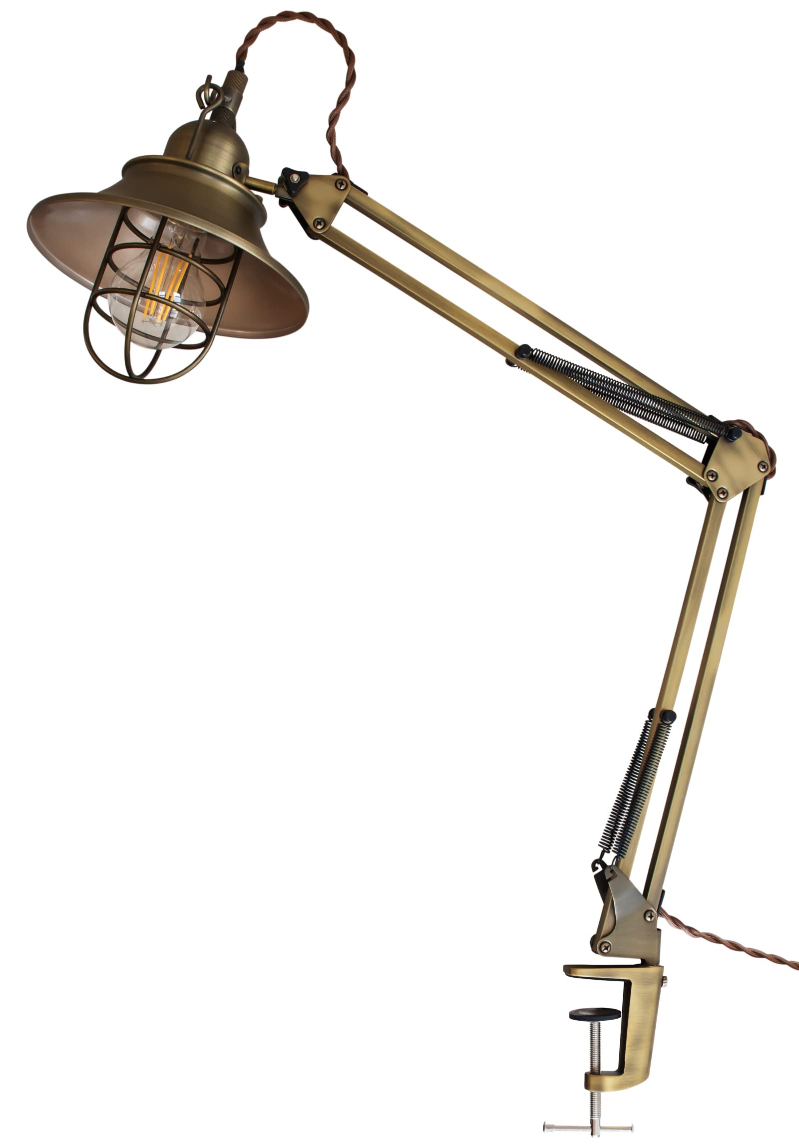 

Amplimle clamp light, stylish desk light, iron, desk, table, living room, dining room, bedroom, cafe, retro, antique, vintage lighting fixture,