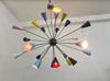 Mid Century 24 Multi Color Shade Metal Big Sputnik Chandelier Light Designer Ceiling Fixture Mid Century Ceiling Light Fixture