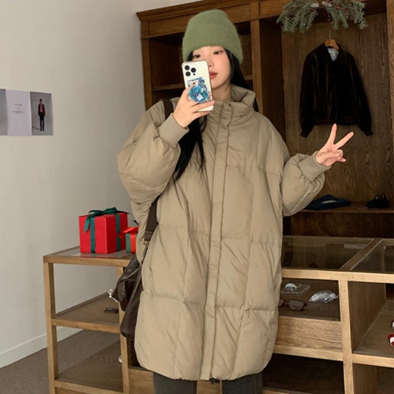 

Новая женская зимняя куртка на пуху, большого размера, средней длины, утолщенная хлопковая куртка, свободная хлопковая куртка в корейском стиле L