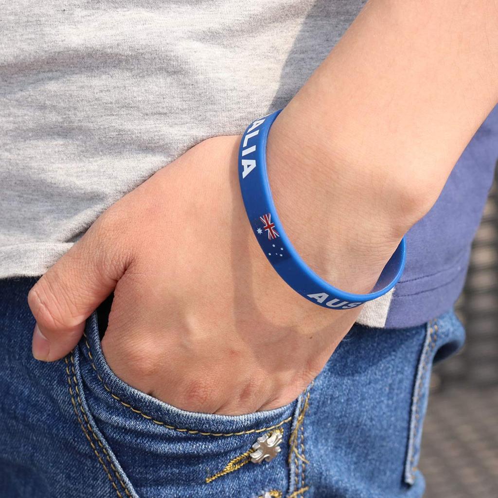2 stücke Australische Flagge Armband Nationalflaggen Silikonarmband Frauen Männer Australien Sport Gummiband Handschlaufe Armreif Mode-accessoires Geschenke