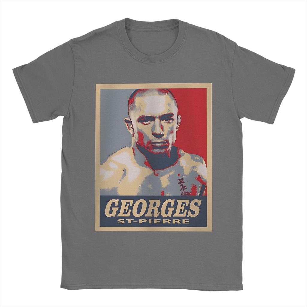 Georges St Pierre TShirt Men  Vintage 100 Cotton Tees Round Neck Short Sleeve T Shirts Gift Idea Tops