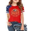 Casual Short Sleeve Crew Neck T Shirt with USA Print and Graphic Design for Independence Day Celebration Lightweight Breathable Fabric