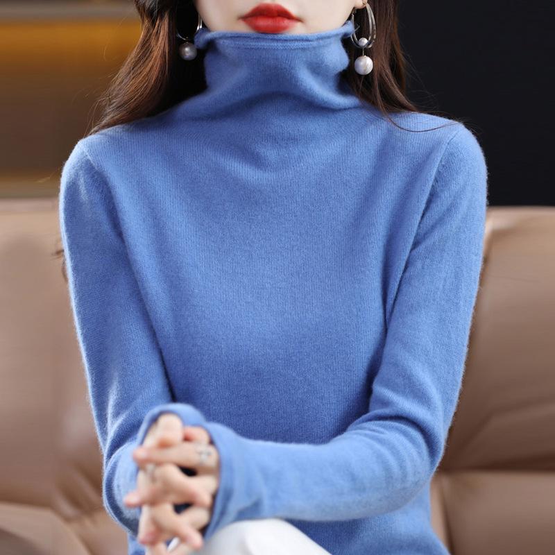 Damen reiner Wollrollkragenpullover - Herbst/Winter Modischer gestrickter Kaschmirpullover