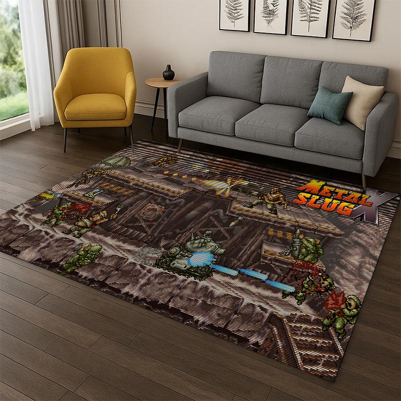 Retro Game Metal Slug Cartoon Carpet Rug for Playroom Bedroom Living Room Sofa Home Decor,kid Game Area Rug Non-slip Floor Mat