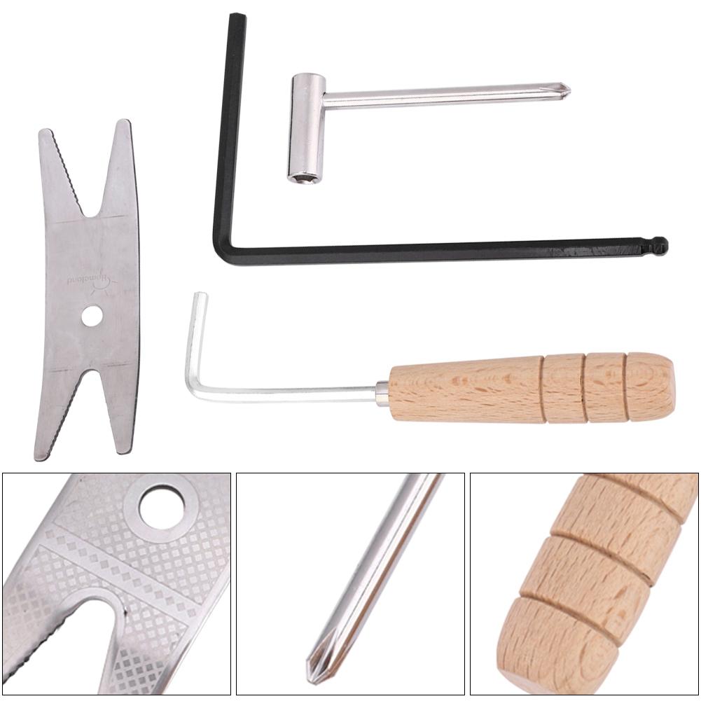 4Pcs Electric Guitar Repair Tool Metal Truss Bar Wood Handle Wrench Musical Instrument Accessories