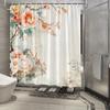 1Pc Vintage-Style Shower Curtain With Delicate Pink Peonies & Soft Pastel Floral Design, Ethereal Romantic Scene, Includes