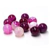 Hot Pink Stripes Agates Stone Natural Round Beads 15"Strand Smooth Loose Spacer Beads 4/6/8/10/12mm for Jewelry Making DIY Bracelets Accessories