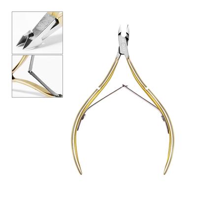 Nail Art Dead Skin Scissors, Exfoliating Barbed Nail Clippers, Gold, Stainless Steel Nail Art Tools