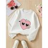 Kids Crewneck Sweatshirt, Heart Fashion Glasses Peace Sign Print,Casual Sportswear for Spring & Autumn