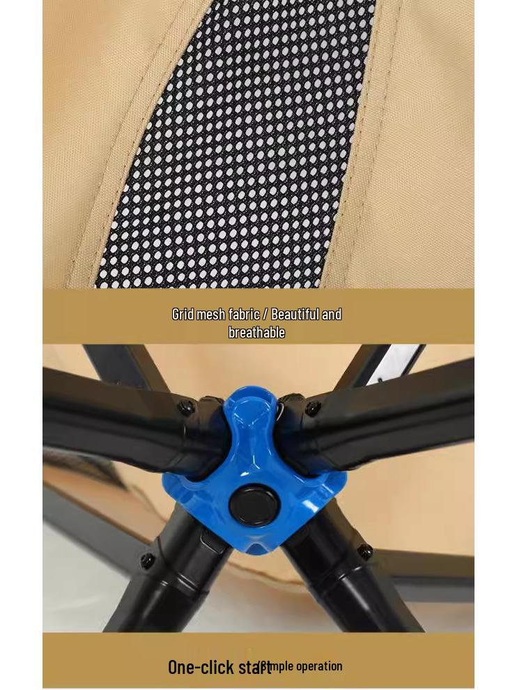 Outdoor Camping Foldable Aluminum Chair with Backrest and Umbrella