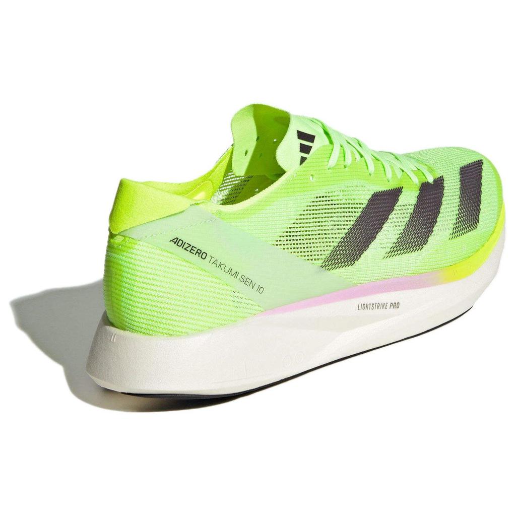 Adidas Adizero Takumi Sen 10 Comfortable Versatile Mesh Durable Low-Top Marathon Running Shoes Unisex Sneakers Green IG3134