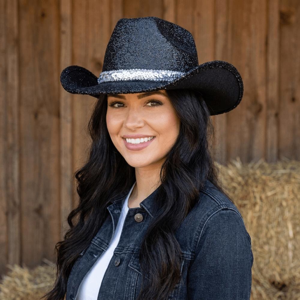 Sequin Bowler Hat Glitter Cowgirl Hat Cool Western Cowboy Hat Women