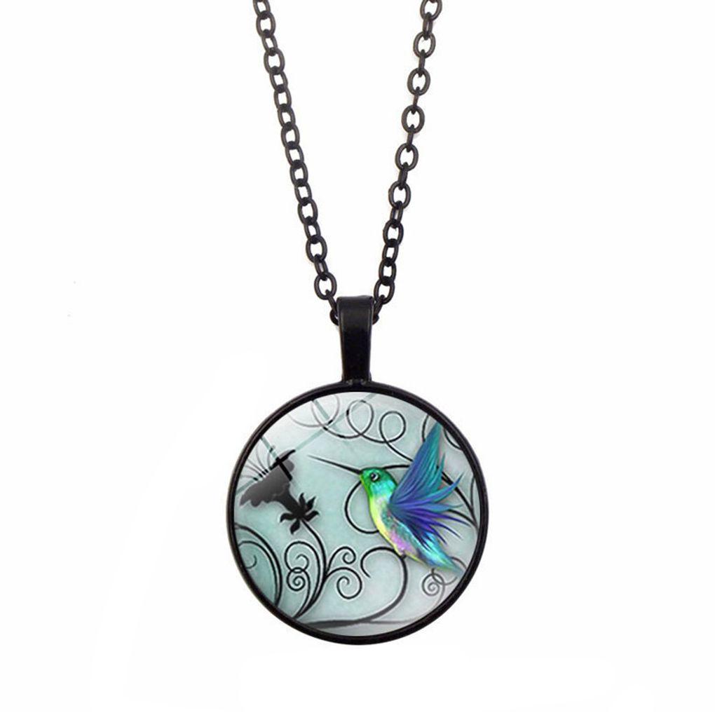Красочное милое ожерелье с птицей, художественный кулон, свитер, цепочка, украшение в виде птицы, аксессуары чёрный