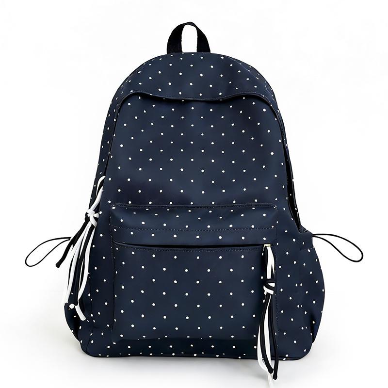 Schoolbag Small Fresh Polka Dot Backpack Female High School Student Lightweight Backpack Simple Junior High School Student Schoolbag Ins New Bag