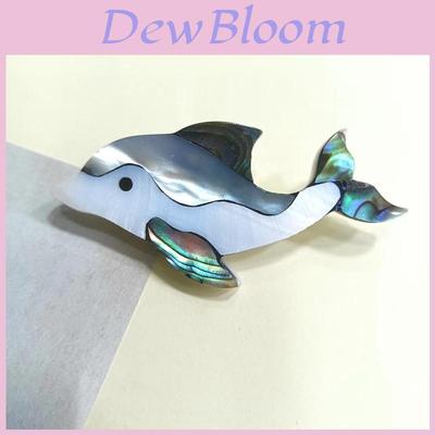 Handcrafted Shell Dolphin Brooch Pin With Embedding Technique For Animal Jewelry Enthusiasts
