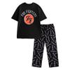 Mens Logo Short-Sleeved Long Pajama Set