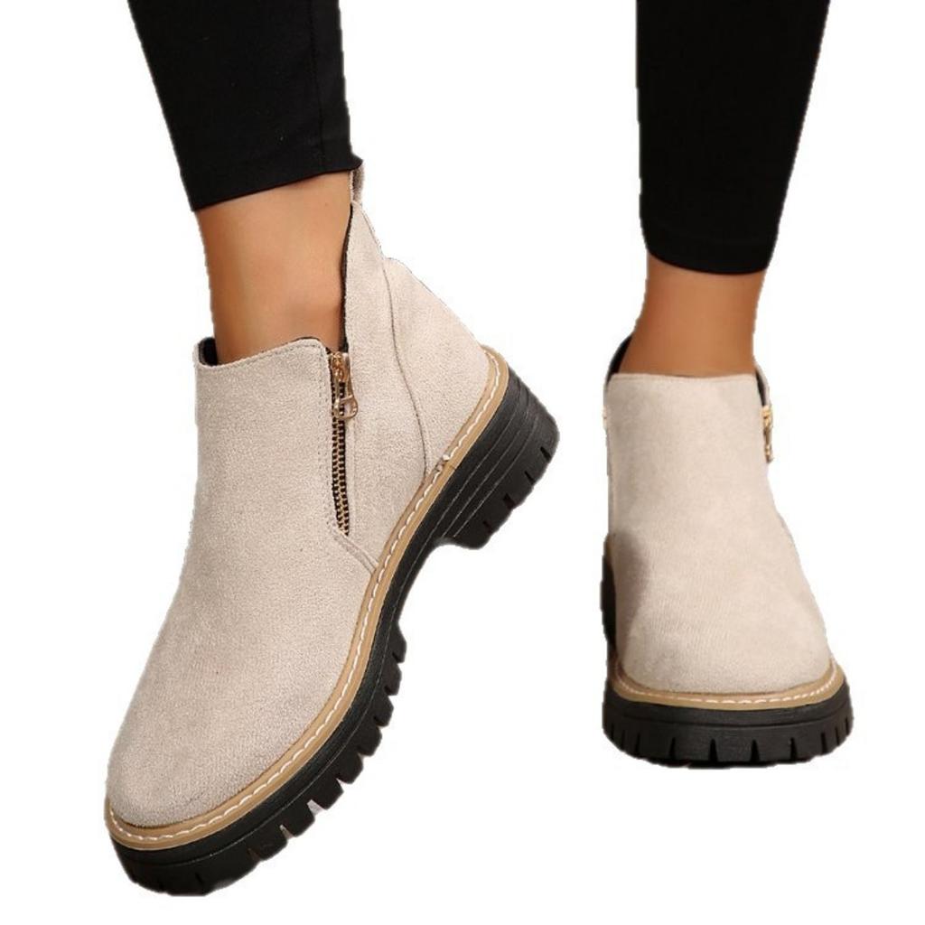 Large Casual Short Boots for Women, High Top Casual and Fashionable Short Boots for Women In Autumn and Winter, Casual Single Shoes for Women