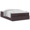 Ottoman Bed with Mattress Dark Brown 120x190 Cm Fabric