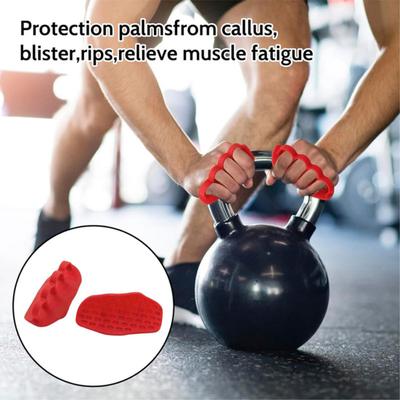 1 Pair 4-Holes Anti-Slip Silicone Workout Grips Men Women Hand Palm Protection Weight Lifting Dumbbell Deadlift Pull-Up Grippers Gym Training Exercise