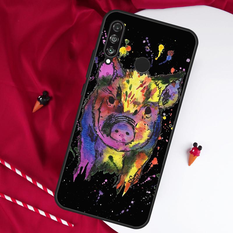 Cartoon Pig For Huawei Nova Y61 Y91 Y90 Y70 Y60 Y72 12s 12i 11i 7i 8i 9 10 SE P60 Pro P30 P40 Lite Case