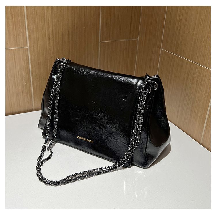 

Повседневная сумка в стиле ретро, популярная сумка через плечо Hundred Chain, новая женская сумка чёрный