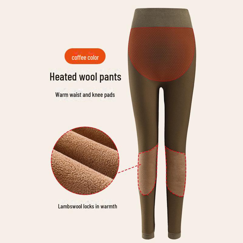 Brand High-Waist Wool Leggings: Belly-Tightening, Elastic, Warm German Velvet Trousers for Women - Perfect for Autumn and Winter.