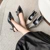 Luxury Brand Designer Women Sandals Fashion Pointed Toe Buckle Strap Metal High Heeled Kitten Heel Elegant Single Shoes Female