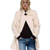 European and American Autumn and Winter Long Lapel Thin Solid Color Slim Women's Woolen Coat Coat