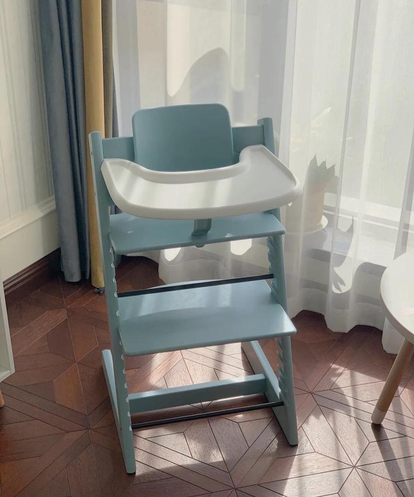 Compatible Children's Solid Wood High Chair Tray & Guard Rail for STOKKE Tripp Trapp, Eco-Friendly, Matches Original Design