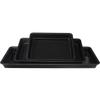Rectangular Black Plastic Food Display Tray Set