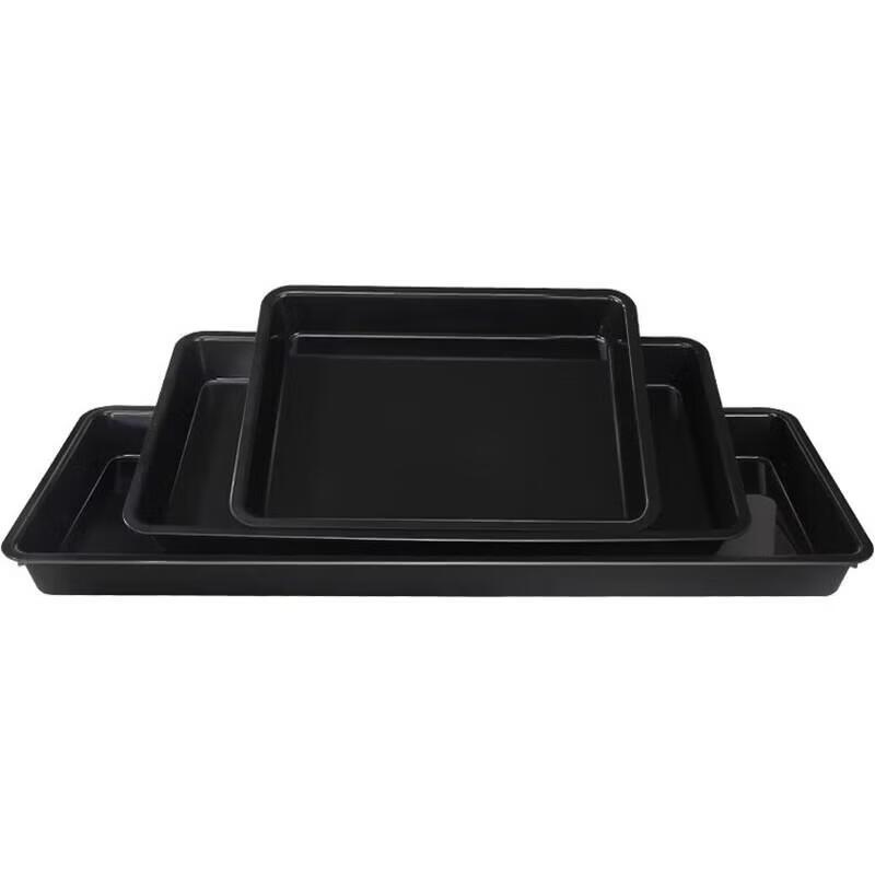 Rectangular Black Plastic Food Display Tray Set