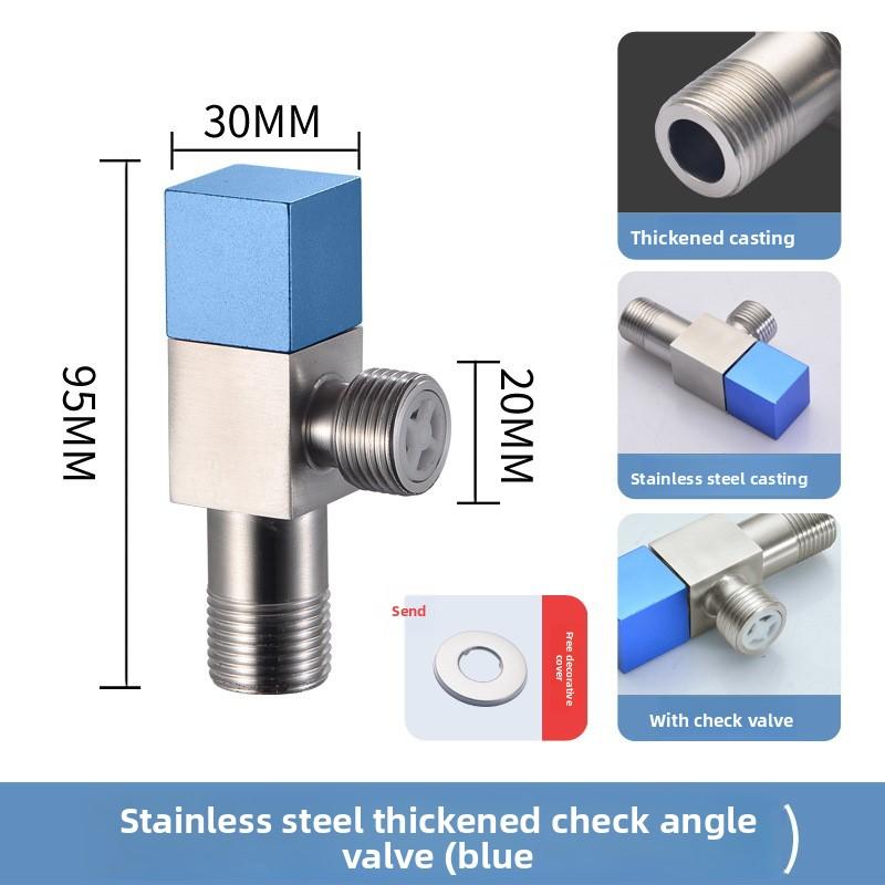 304 Stainless Steel Angle Valve Tee, Toilet, Water Heater, Extended, High Flow, 1/2 Inch, Shutoff
