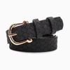 Womens Vintage Style Pu Belt With Gold Buckle For Jeans And Skirts