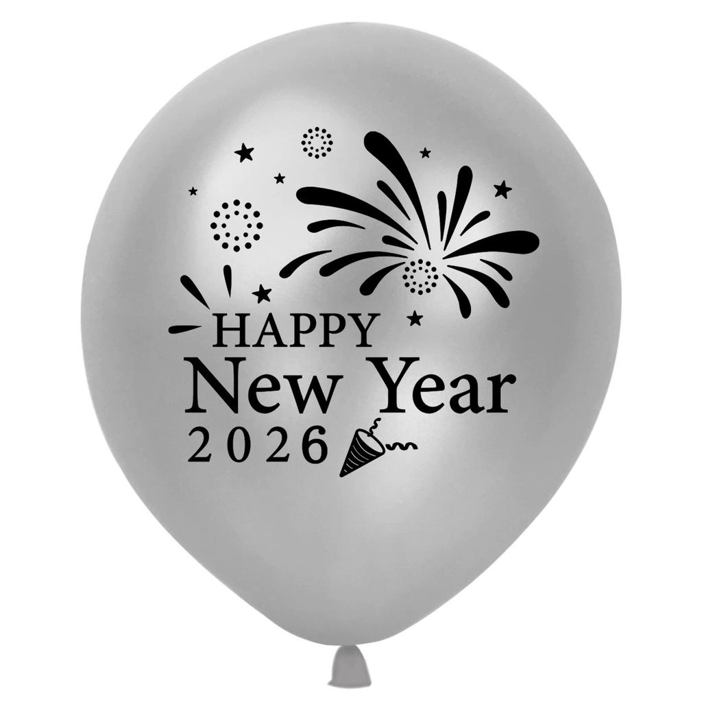 2026 New Year Party Balloons, Black Gold Themed Decoration Supplies, Ideal for Happy New Year Eve & Festive Events