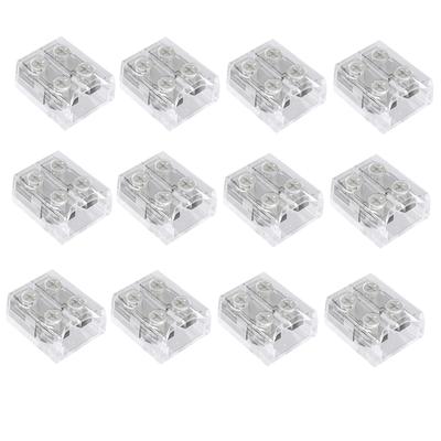 Conectori pentru benzi LED A25F-LED Pachet de 12 bucăți 2 pini 8 mm Fără lipire Conector LED transparent Conectori pentru benzi LED