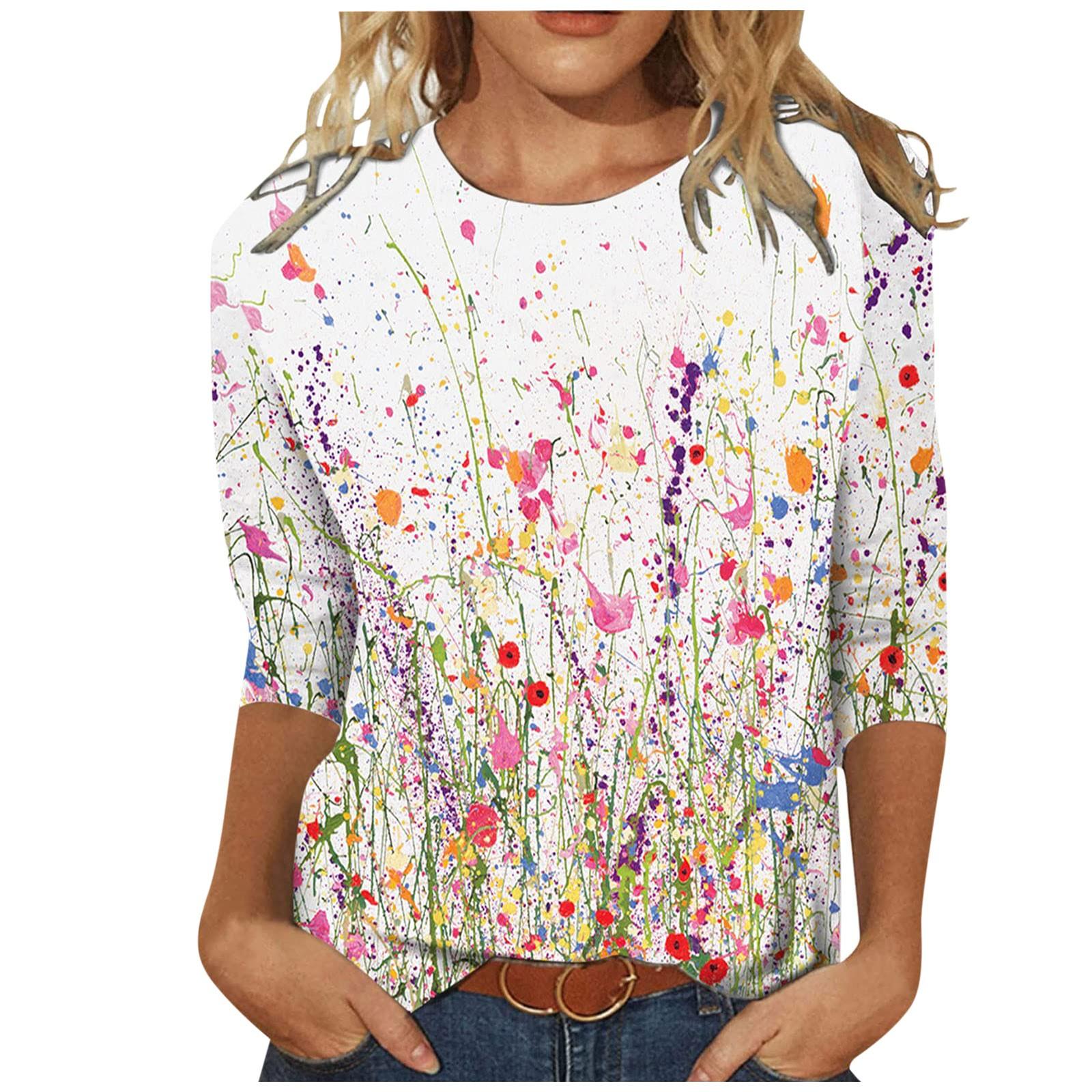 

Женская мода повседневная футболка с круглым вырезом и принтом, свободная, женская футболка XXL