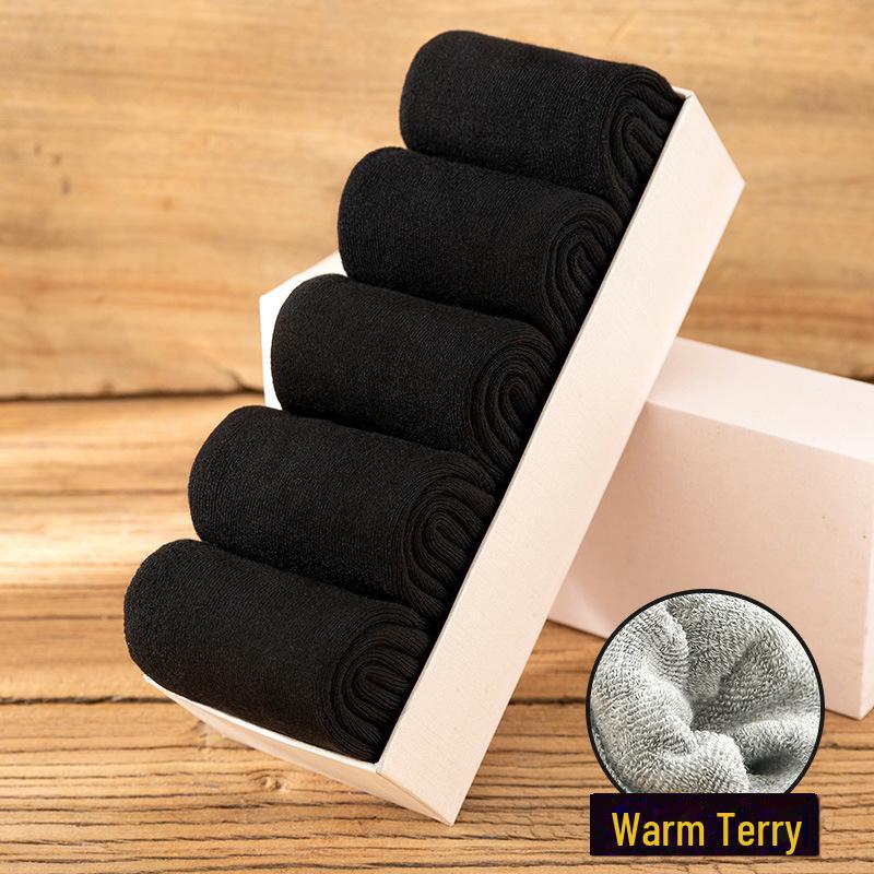 

Мужские толстые шерстяные зимние носки — теплые, длинные, средней длины, плюшевый махровый бархат One size nude socks чёрный