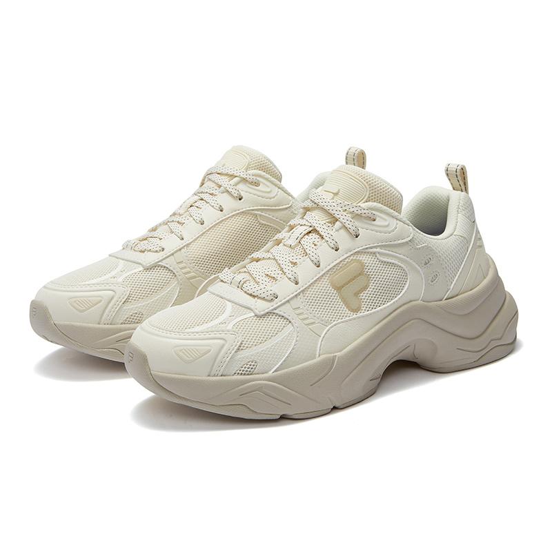 Fila Fusion Unique Versatile Lace-Up Durable Breathable Low-Top Casual Shoes Women Sneaker Off-White T12W431603FAW