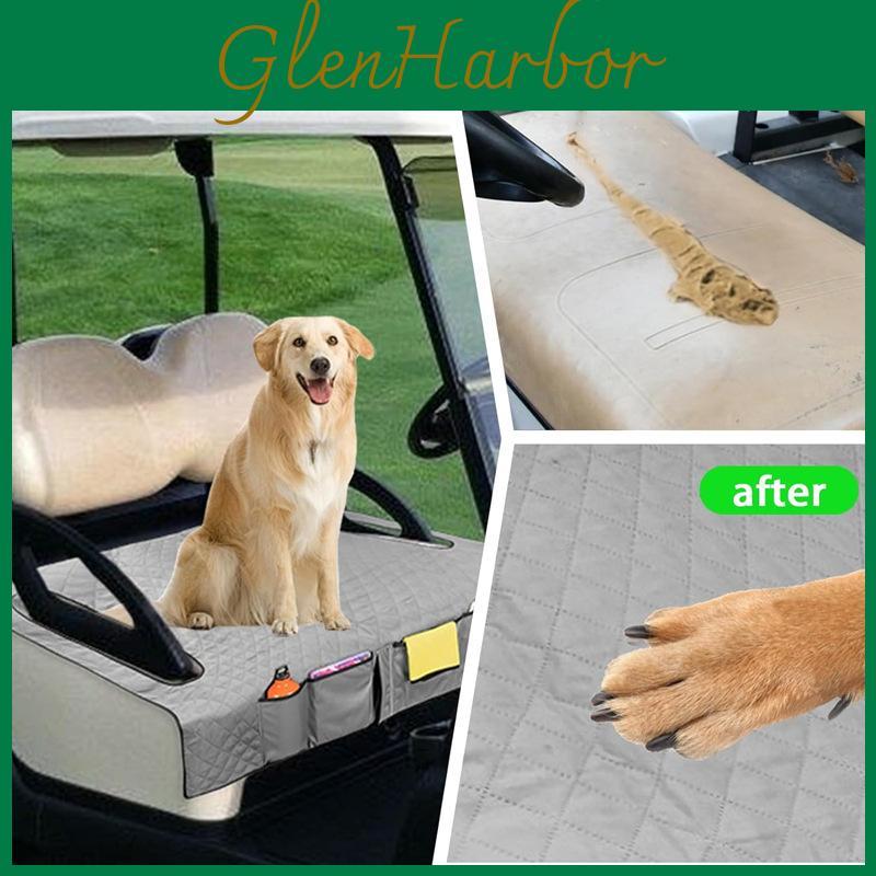 Golf Cart Seat Cover With Four Front Pockets And Nonslip Base For Outdoor Golfing