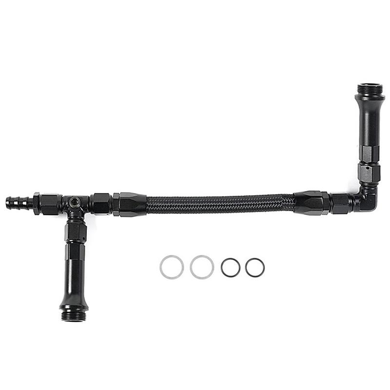 Carb Oil Feed Line An6 Feed Oil Line Aluminum Alloy Oil Line With Pressure Gauge 6 An Inlet Oil Line Kit