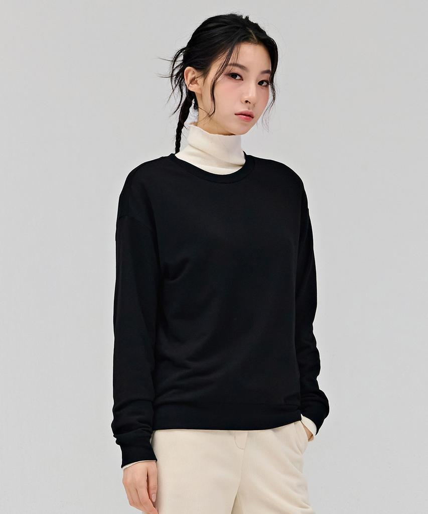 CHASECULT Women'S Loose Fit Daily Fleece-Lined Sweatshirt - Black