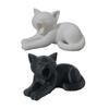 xiaobudian 3D Printed Cat Ornament, Realistic Plush Texture Figurines, Black White Cute Healing Sculpture, for Desk Car Bookshelf Decor