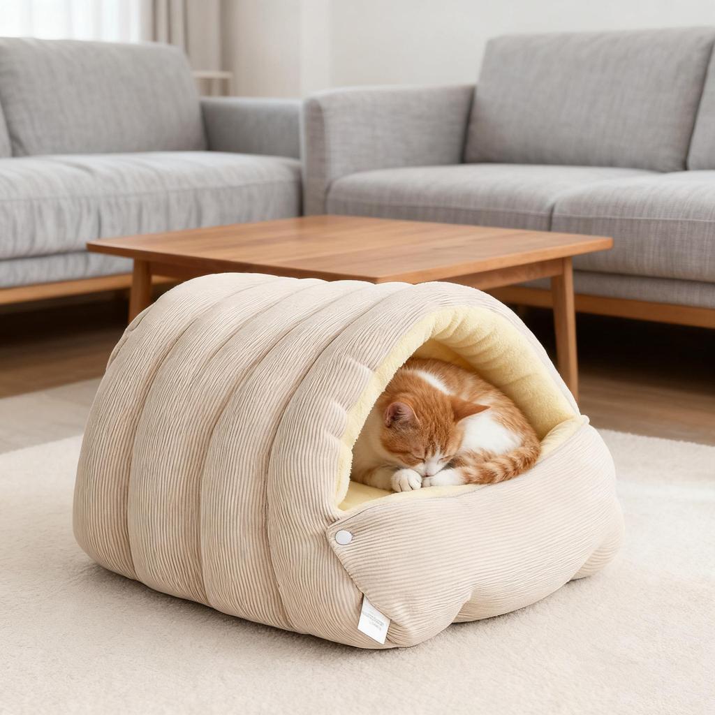 Four Seasons Washable Warm Cat & Dog Bed, Enclosed & Thickened, Suitable for Small to Medium Pets.