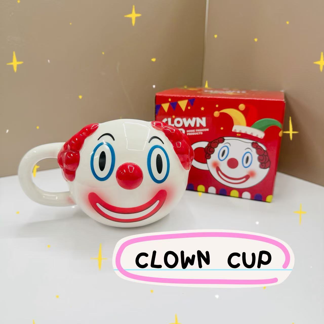 

Clown Nose Ceramic Mug Funny Cartoon Coffee Cup Unique Birthday Gift for Home Use 400ml